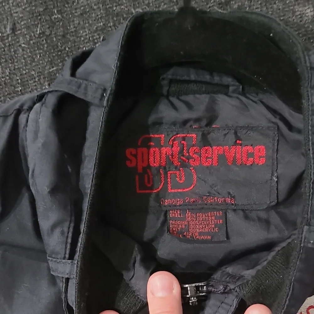 NHRA Black Bomber Varsity Jacket with Ribbed Cuffs - Picture 2 of 4